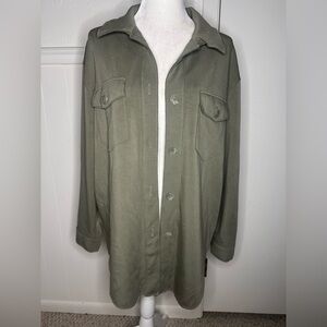 Joie Women’s Olive Green Boyfriend Button-up Shirt Jacket size L